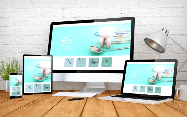 3d rendering with multidevices with dental clinic responsive design website